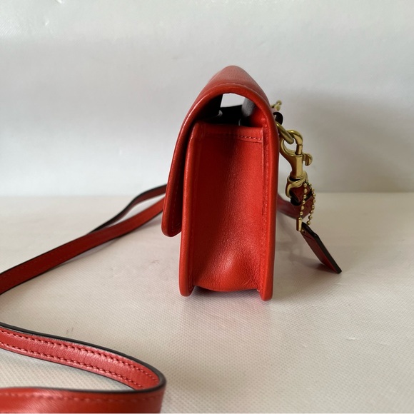 Coach Orange Turn Lock Mini Leather Crossbody Bag - Picture 5 of 16